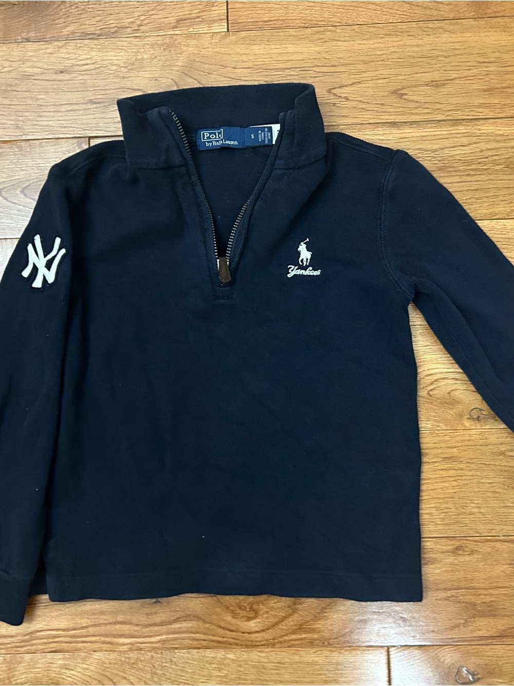 Polo Ralph Lauren New York Yankees Kids Size 5 Navy Quarter Zip Pullover MLB